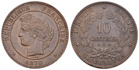 Francia. III República. 10 céntimos. 1870. París. A. (Km-815.1). (Gad-265). Ae. 10,03 g. EBC. Est...50,00.