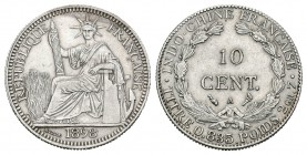 Francia. Indochina. 10 céntimos. 1898. París. A. (Km-9). Ag. 2,72 g. EBC+. Est...50,00.