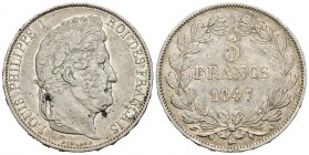 Francia. Louis Philippe I. 5 francos. 1847. París. A. (Km-749.1). (Gad-678a). Ag. 24,94 g. EBC-. Est...60,00.