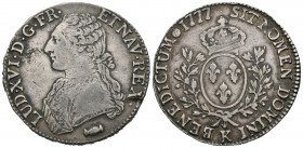 Francia. Luis XVI. 1 ecu. 1777. Burdeos. K. (Km-564.8). (Gad-1333). Ag. 28,69 g. MBC. Est...75,00.