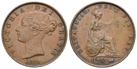 Gran Bretaña. Victoria. 1/2 penny. 1854. (Km-726). (S-3949). Ae. 9,39 g. EBC-. Est...40,00.