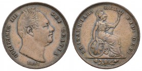 Gran Bretaña. George III. 1 farthing. 1831. (Km-705). (S-3848). Ae. 4,77 g. MBC+. Est...18,00.