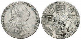 Gran Bretaña. George III. 6 pence. 1787. (Km-606.1). (S-3748). Ag. 2,90 g. Oxidaciones. MBC+. Est...35,00.