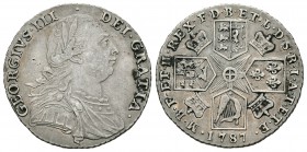 Gran Bretaña. George III. 1 shilling. 1787. (Km-607.1). (S-3746). Ag. 5,99 g. MBC/MBC+. Est...50,00.