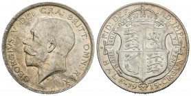 Gran Bretaña. George V. 1/2 corona. 1915. (Km-818.1). (S-4011). Ag. 14,16 g. Brillo original. EBC/EBC+. Est...50,00.