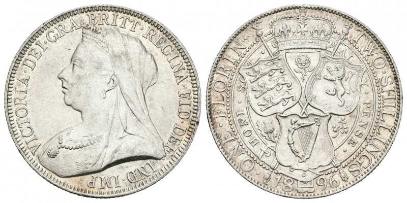 Gran Bretaña. Victoria. Florín. 1896. (Km-781). (S-3939). Ag. 11,31 g. EBC. Est....