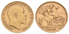 Gran Bretaña. Edward VII. 1/2 sovereign. 1907. (Km-804). Au. 3,99 g. MBC+. Est...100,00.