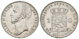 Holanda. Wilhelm II. 1 gulden. 1848. (Km-66). Ag. 10,01 g. EBC+. Est...80,00.