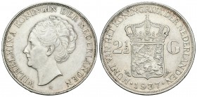 Holanda. Wilhelmina I. 2 1/2 gulden. 1937. (Km-165). Ag. 24,98 g. EBC/EBC+. Est...35,00.