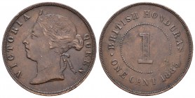 Honduras Británica. Victoria. 1 cent. 1885. (Km-6). Ae. 9,23 g. MBC. Est...18,00.