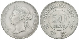 Hong Kong. Victoria. 50 centavos. 1893. (Km-9.1). Ag. 13,48 g. MBC+. Est...100,00.