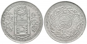 India. Usman Ali Kham. 1 rupia. 1906 (1323 H). Hyderabad. (Km-40.1). Ag. 11,17 g. EBC-. Est...20,00.