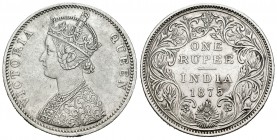 India Británica. Victoria. 1 rupia. 1875. (Km-473.2). Ag. 11,65 g. EBC-. Est...40,00.