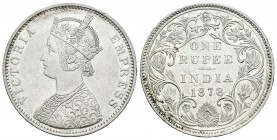 India Británica. Victoria. 1 rupia. 1878. (Km-492). Ag. 11,60 g. Golpecito. EBC-. Est...25,00.