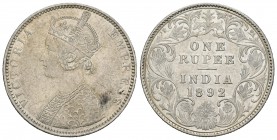 India Británica. Victoria. 1 rupia. 1892. (Km-292). Ag. 11,64 g. EBC-. Est...30,00.