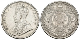 India Británica. George V. 1 rupia. 1917. (Km-524). Ag. 11,66 g. Limpiada. EBC-. Est...40,00.