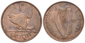 Irlanda. 1 penique. 1937. (Km-3). Ae. 9,34 g. EBC+. Est...18,00.