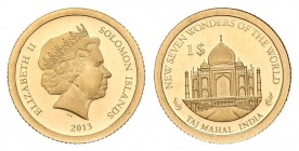 Islas Salomón. 1 dollar. 2013. Au. 0,49 g. PROOF. Est...35,00.