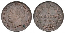 Italia. Vittorio Emanuel II. 1 céntimo. 1905. Roma. R. (Km-35). Ae. 1,01 g. EBC. Est...20,00.