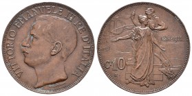 Italia. Vittorio Emanuel III. 10 centesimi. 1911. Roma. R. (Km-51). (Pagani-863). (Mont-324). Ae. 9,91 g. EBC-. Est...15,00.