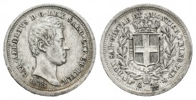 Italia. Vittorio Emanuel I. 25 céntimos. 1833. Torino. (Km-132.2). (Mont-206). Ag. 1,26 g. Rara. MBC+. Est...90,00.