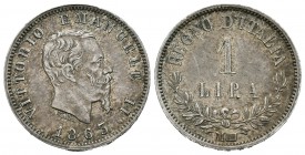 Italia. Vittorio Emanuel II. 1 lira. 1863. Milán. M-BN. (Km-15a.1). (Pagani-516). (Mont-208). Ag. 4,87 g. Bonita pátina. MBC+. Est...130,00.