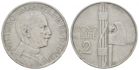 Italia. Vittorio Emanuel III. 2 liras. 1927. Roma. R. (Km-63). (Pagani-745). (Mont-165). Ni. 10,03 g. MBC-. Est...35,00.