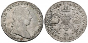 Italia. Joseph II. Kronentaler (Crocione). 1789. Milán. M. (Km-220). (Dav-1388). Ag. 29,36 g. MBC+. Est...160,00.