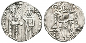 Italia. Venecia. Giovanni Soranzo. Grosso. 1312-1328. Venecia. (Paolucci-2). Ag. 2,12 g. MBC+. Est...100,00.