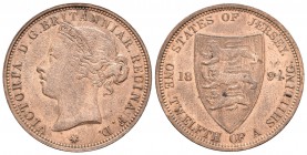 Jersey. Victoria. 1/12 shilling. 1894. (Km-8). Ag. 9,30 g. MBC+. Est...20,00.