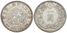 Japón. Mutsuhito. 1 yen. 1893. (Km-Y.A25.3). Ag. 26,87 g. Marquitas. EBC/EBC-. Est...65,00.