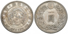 Japón. Mutsuhito. 1 yen. 1894. (Km-Y.A25.3). Ag. 26,77 g. MBC. Est...25,00.