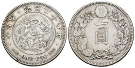Japón. Mutsuhito. 1 yen. 1895. (Km-Y.A25.3). Ag. 26,95 g. EBC/MBC+. Est...65,00.