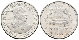 Lesoto. 50 licente. 1966. (Km-4.1). Ag. 28,42 g. PROOF. Est...35,00.