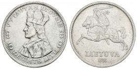 Lituania. 10 lita. 1936. (Km-83). Ag. 17,99 g. EBC-. Est...25,00.