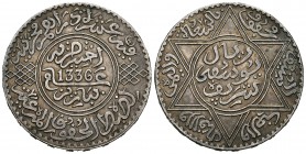Marruecos. Yusuf. 10 dinares. 1336 H (1917). (Km-Y33). Ag. 25,00 g. Pátina. EBC-. Est...50,00.