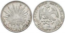 México. 8 reales. 1897. Zacatecas. FZ. (Km-377.13). Ag. 27,02 g. EBC-. Est...60,00.