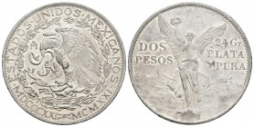 México. 2 pesos. 1921. México. (Km-462). Ag. 26,59 g. EBC+. Est...50,00.