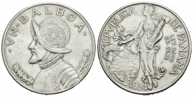 Panamá. Núñez de Balboa. 1 balboa. 1934. (Km-13). Ag. 26,73 g. EBC-. Est...35,00.