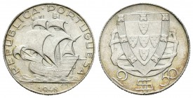 Portugal. 2 1/2 escudos. 1948. (Km-580). Ag. 3,66 g. Brillo original. EBC+. Est...40,00.