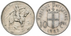 Portugal. 10 escudos. 1928. (Km-579). (Gomes-42.01). Ag. 12,37 g. MBC+. Est...25,00.