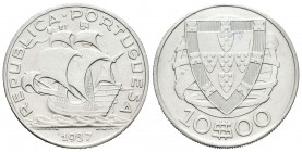 Portugal. 10 escudos. 1937. (Km-582). (Gomes-43.04). Ag. 12,44 g. EBC-. Est...80,00.