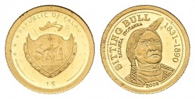 República De Palau. Dollar. 2008. (Km-259). Au. 0,50 g. PROOF. Est...35,00.
