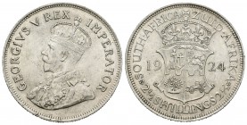 Sudáfrica. George V. 2 1/2 shillings. 1924. (Km-19.1). Ag. 14,09 g. EBC. Est...45,00.