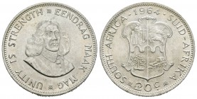 Sudáfrica. 20 cents. 1964. (Km-61). Ag. 11,32 g. EBC+. Est...25,00.