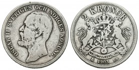 Suecia. Oscar II. 2 coronas. 1903. (Km-761). Ag. 14,68 g. BC. Est...15,00.