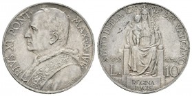 Vaticano. Pío XI. 10 liras . 1934. (Km-18). Ag. 9,98 g. EBC+. Est...35,00.
