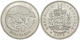 Venezuela. 50 bolívares. 1975. (Km-Y47). Ag. 35,29 g. SC. Est...35,00.