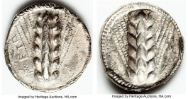 LUCANIA. Metapontum. Ca. 470-440 BC. AR stater (20mm, 7.20 gm, 6h). NGC (photo-certificate) Choice VF, edge marks, edge chips. META, barley grain ear;...