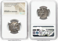 MACEDONIAN KINGDOM. Alexander III the Great (336-323 BC). AR tetradrachm (24mm, 12h). NGC (ungraded) Fine. Late lifetime or early posthumous issue of ...